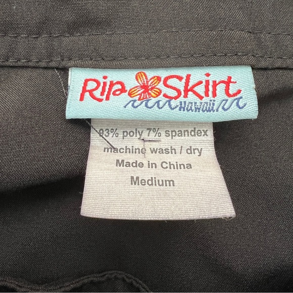 Ripskirt Hawaii Black Wrap Skirt with Pockets Size Medium - Picture 5 of 5